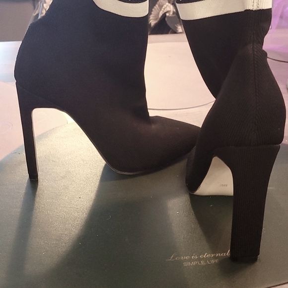 New Black Sock Boots/ Booties - Picture 3 of 7
